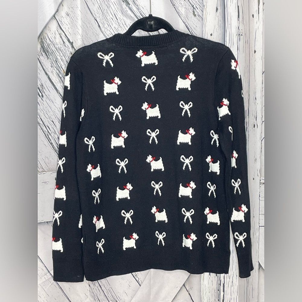 Charter Club Crewneck Sweater Scottie Dogs Black PL - Picture 2 of 6
